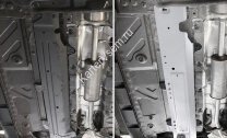 Защита топливных трубок Rival для Renault Kaptur 2016-2020, штампованная, алюминий 4 мм, с крепежом, 333.4716.1