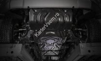 Защита радиатора, картера, КПП и РК Rival для Mitsubishi Pajero Sport III 2016-2021 2021-н.в., сталь 3 мм, 4 части, с крепежом, штампованная, K222.4046.3