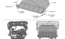 Защита картера и КПП АвтоБроня для Mitsubishi Eclipse Cross 2018-2021, штампованная, сталь 1.8 мм, с крепежом, 111.04050.1