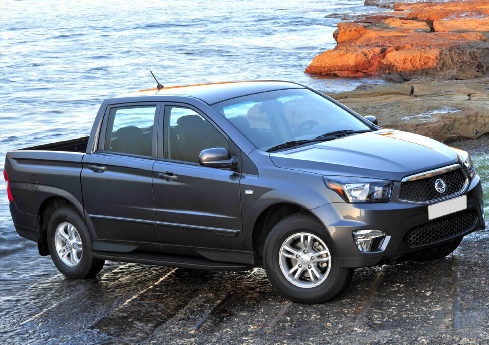 Пороги площадки (подножки) "Premium-Black" Rival для SsangYong Actyon Sports II 2012-2016, 193 см, 2 шт., алюминий, A193ALB.5304.1 купить недорого