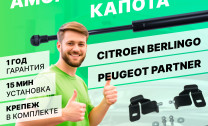 Газовые упоры капота Pneumatic для Citroen Berlingo II 2008-2015, 2 шт., KU-PG-PT00-00