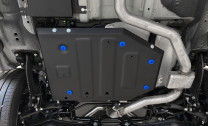 Защита топливного бака Rival для Soueast DX8S РКПП FWD (V - 1.5) 2022-н.в., сталь 1.5 мм, с крепежом, штампованная, 111.0937.1