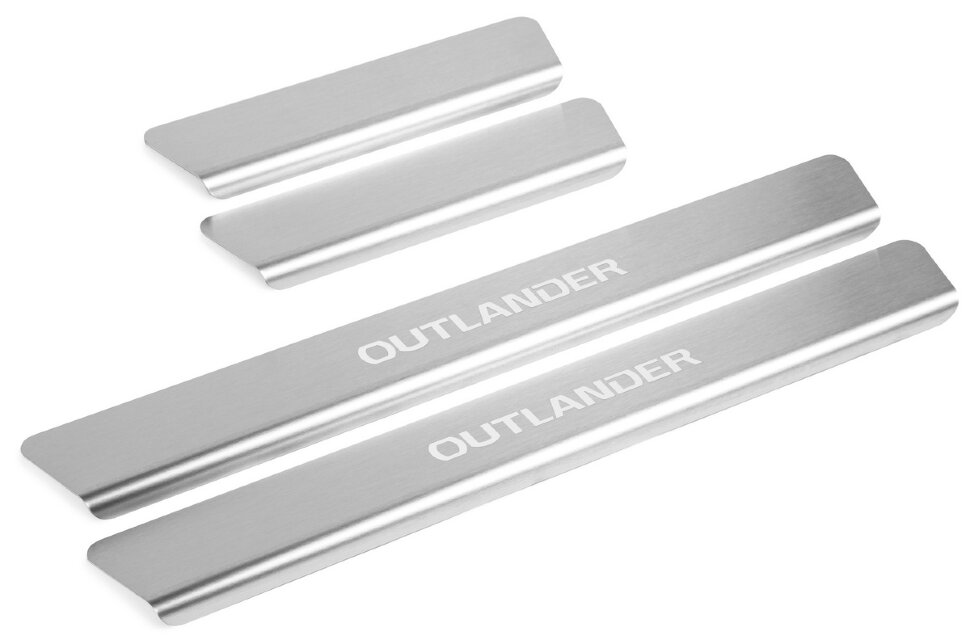 Накладки на пороги Rival для Mitsubishi Outlander XL 2005-2012, нерж. сталь, с надписью, 4 шт., NP.4014.3 купить недорого
