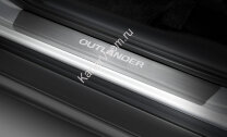 Накладки на пороги Rival для Mitsubishi Outlander XL 2005-2012, нерж. сталь, с надписью, 4 шт., NP.4014.3 с доставкой по всей России