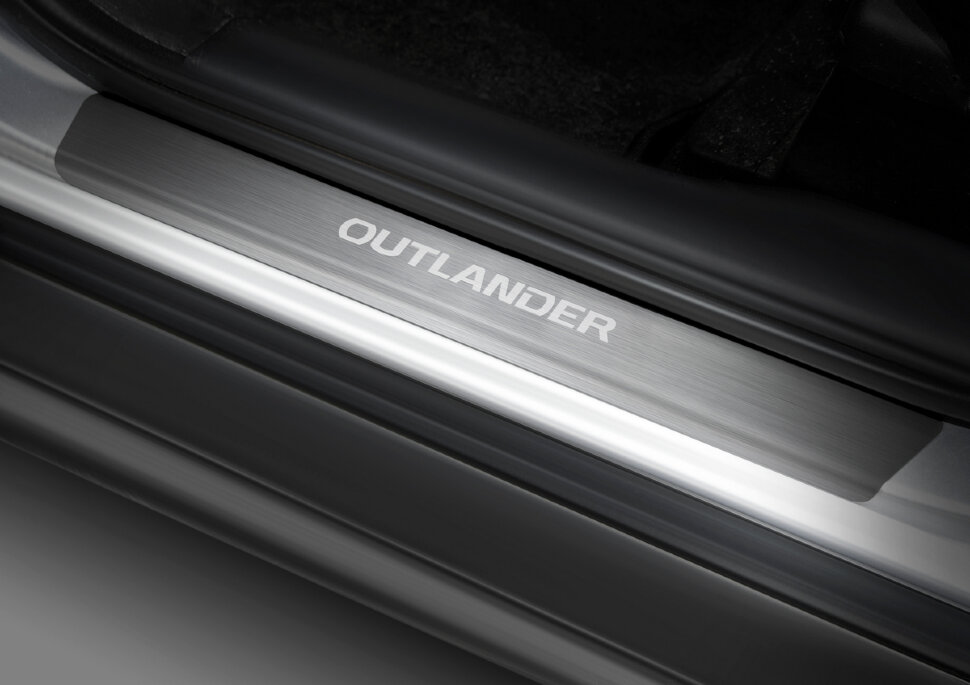 Накладки на пороги Rival для Mitsubishi Outlander XL 2005-2012, нерж. сталь, с надписью, 4 шт., NP.4014.3 с доставкой по всей России