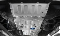 Защита картера, КПП и РК Rival для BMW X4 G02 (xDrive 30d) 2018-2021, штампованная, алюминий 4 мм, с крепежом, 3 части, K333.0531.1