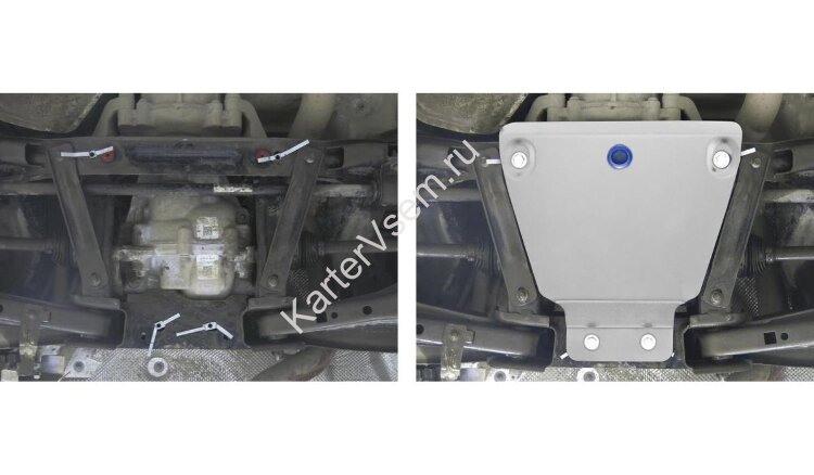 Защита редуктора Rival для Ford Kuga II 4WD 2013-2017, алюминий 3 мм, с крепежом, 333.1869.1
