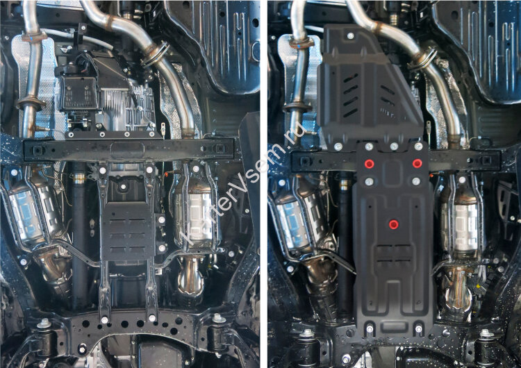 Защита КПП АвтоБроня для Lexus LX III рестайлинг 2015-н.в. (устанавл-ся совместно с 111.05714.3), штампованная, сталь 1.8 мм, с крепежом, 111.09507.1