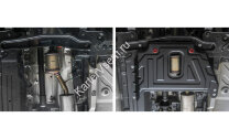 Защита кислородного датчика АвтоБроня для Renault Duster I рестайлинг 2015-2021, штампованная, сталь 1.5 мм, с крепежом, 111.04725.3