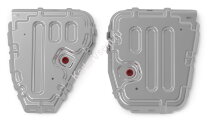 Защита топливного бака АвтоБроня для Skoda Kodiaq 4WD 2017-2021, алюминий 3 мм, с крепежом, штампованная, 2 части 333.05122.1
