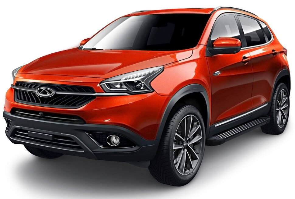 Пороги площадки (подножки) "Black" Rival для Chery Tiggo 8 2020-н.в., 180 см, 2 шт., алюминий, F180ALB.0905.1 купить недорого