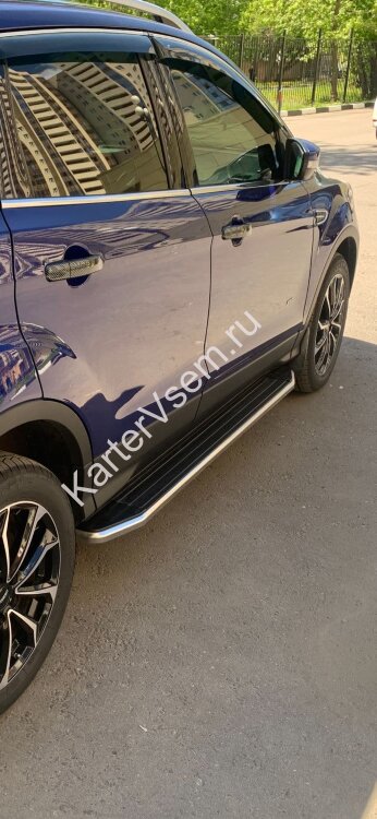 Пороги площадки (подножки) "Premium" Rival для Volkswagen Touareg II рестайлинг (R-Line) 2014-2018, 193 см, 2 шт., алюминий, A193ALP.5801.4