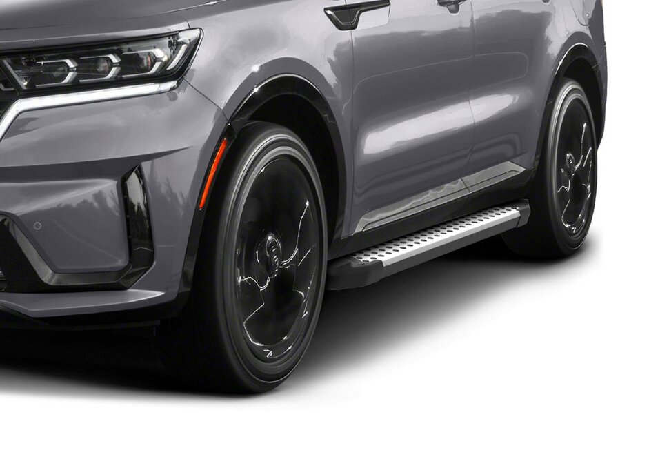 Пороги площадки (подножки) "Bmw-Style круг" Rival для Kia Sorento IV поколение 2020-н.в., 180 см, 2 шт., алюминий, D180AL.2313.2 в официальном интернет магазине