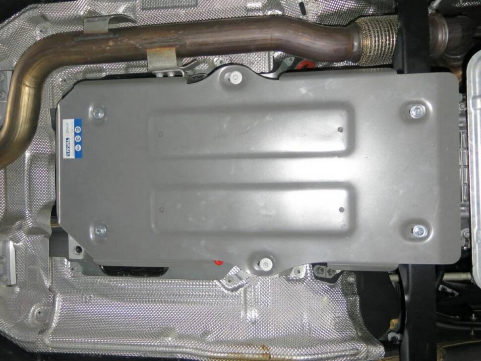 Защита КПП Rival для Mercedes-Benz C-klasse W205 (180) 2014-2021, штампованная, алюминий 4 мм, с крепежом, 333.3941.1