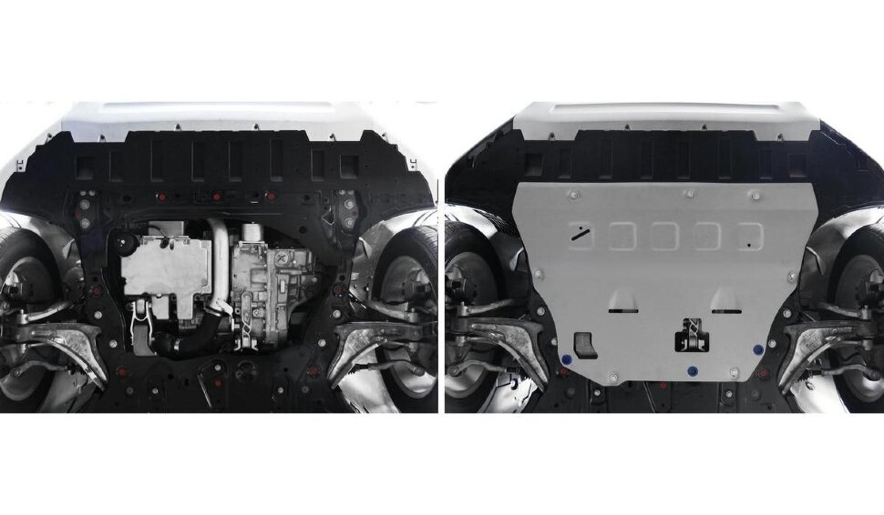 Защита картера и КПП Rival для Volvo XC90 II (D5) 2014-2019, штампованная, алюминий 3 мм, с крепежом, 333.5912.1