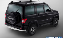 Защита заднего бампера d76 с листом + комплект крепежа, RIVAL, UAZ Patriot 2014-