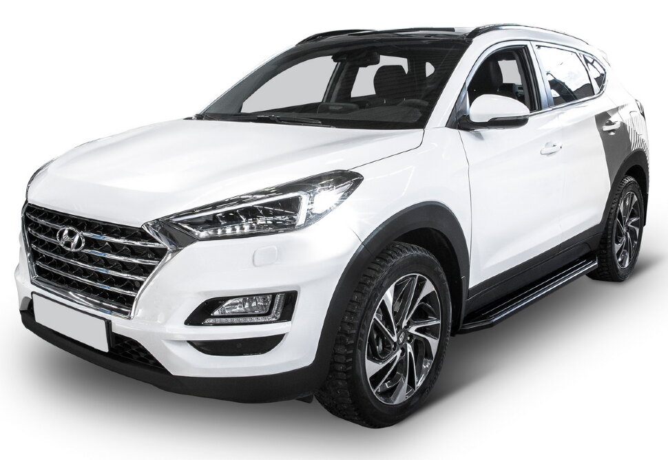 Пороги площадки (подножки) "Premium-Black" Rival для Kia Sportage IV 2016-2022, 173 см, 2 шт., алюминий, A173ALB.2309.2 купить недорого