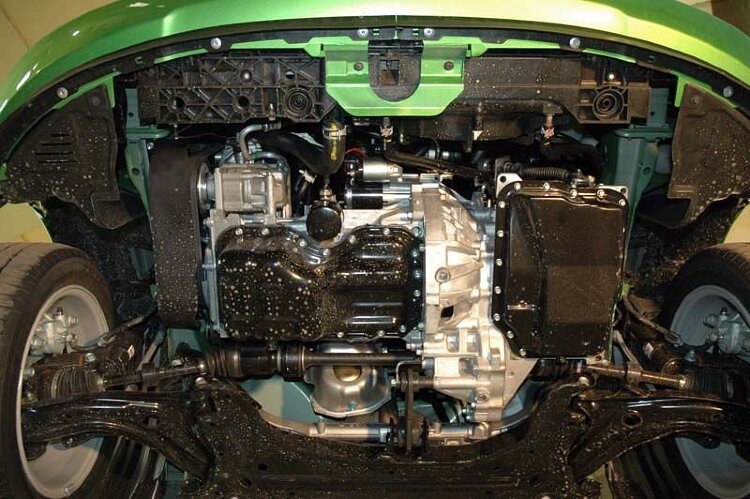 Защита картера и КПП Mazda 2 двигатель 1,3; 1,5 AT; 1,4cd  (2008-2014)  арт: 12.1415