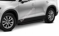 Пороги площадки (подножки) "Premium-Black" Rival для Mazda CX-9 II 2016-н.в., 193 см, 2 шт., алюминий, A193ALB.3803.2 с доставкой по всей России