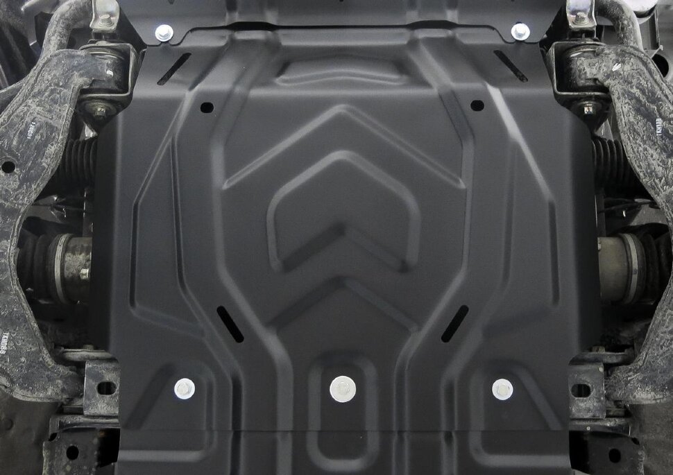 Защита картера Rival для Mitsubishi Pajero Sport III 2016-2021 2021-н.в., сталь 3 мм, с крепежом (устанавл-ся совместно с 2111.4046.2.3), штампованная, 2111.4041.2.3