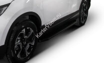 Пороги площадки (подножки) "Premium-Black" Rival для Honda CR-V V 2017-н.в., 173 см, 2 шт., алюминий, A173ALB.2103.1