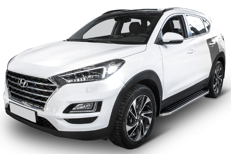 Пороги площадки (подножки) "Premium" Rival для Kia Sportage IV 2016-2022, 173 см, 2 шт., алюминий, A173ALP.2309.2 купить недорого