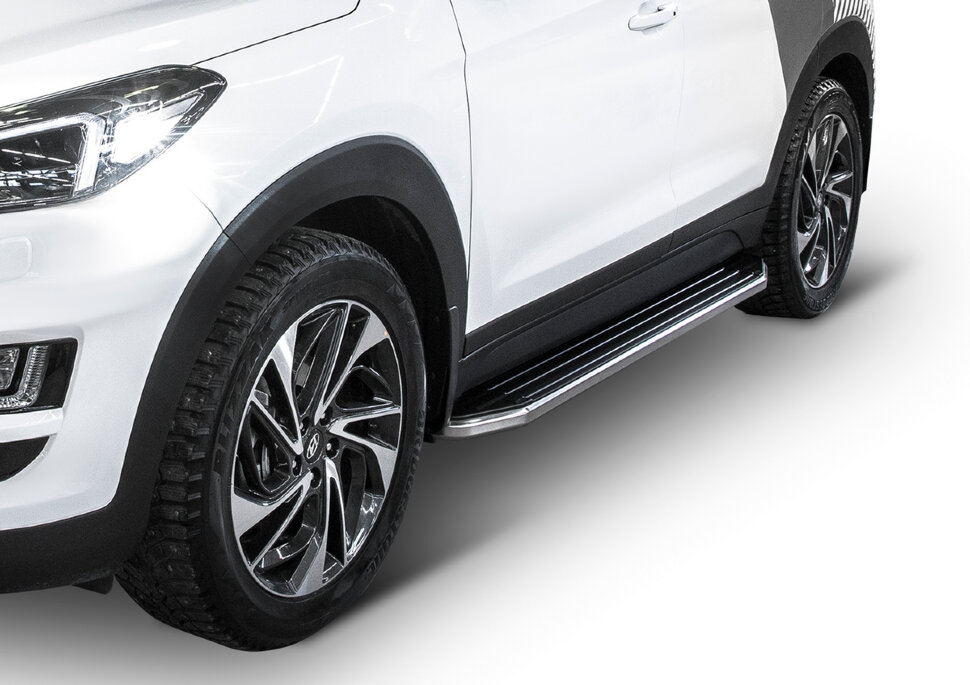 Пороги площадки (подножки) "Premium" Rival для Kia Sportage IV 2016-2022, 173 см, 2 шт., алюминий, A173ALP.2309.2 с доставкой по всей России
