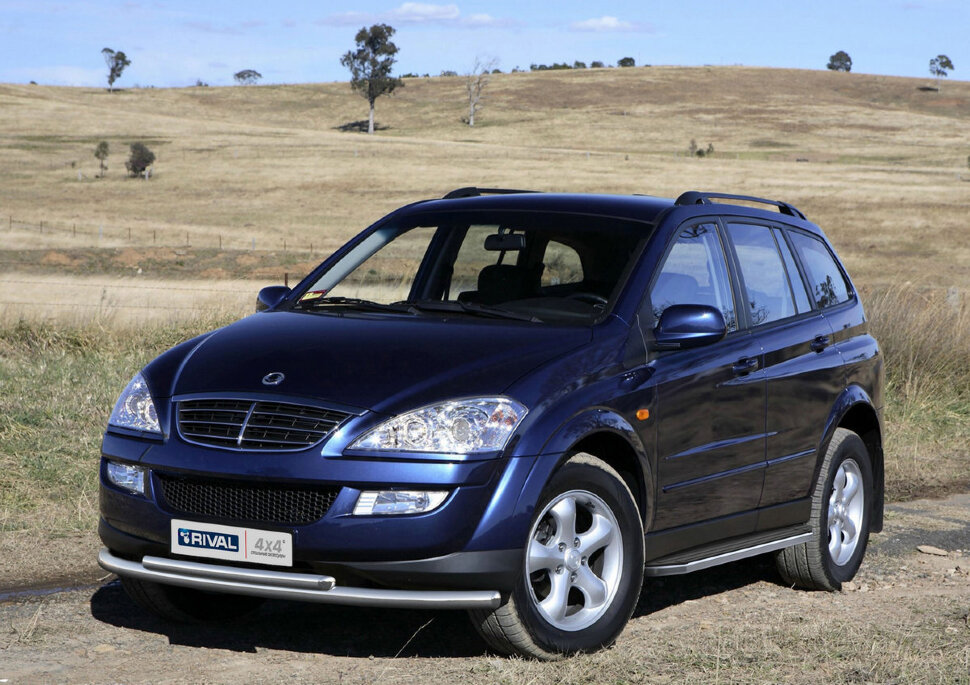 Пороги площадки (подножки) "Premium" Rival для SsangYong Kyron I рестайлинг 2007-2016, 173 см, 2 шт., алюминий, A173ALP.5301.1 купить недорого