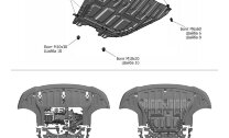 Защита картера и КПП AutoMax для Hyundai Solaris II (V - 1.4; 1.6) 2017-2020 2020-н.в./Kia Rio IV седан (V - 1.4; 1.6) 2017-2020 2020-н.в./Kia Rio X хэтчбек (V - 1.4; 1.6) 2020-н.в./Kia Rio X-Line хэтчбек (V - 1.4; 1.6) 2017-2021, алюминий 2.5 мм, с крепе