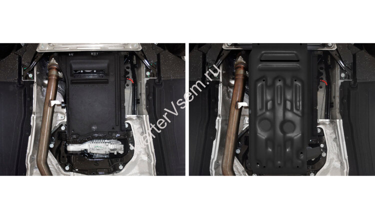 Защита КПП и РК АвтоБроня для BMW X6 E71, F16 (xDrive30d) 2008-2020, штампованная, сталь 1.8 мм, с крепежом, 111.00505.1