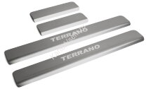 Накладки на пороги Rival для Nissan Terrano III 2014-2017 2017-н.в., нерж. сталь, с надписью, 4 шт., NP.4115.3 купить недорого