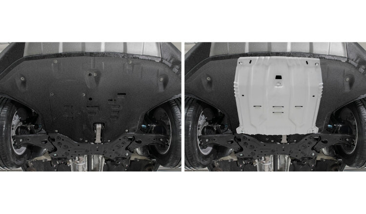 Защита картера и КПП AutoMax для Hyundai Santa Fe IV (V - 2.2D; 2.4; 3.5) 2018-2021/Hyundai Tucson III (V - 1.6 (132/177 л.с.); 2.0; 2.0D) 2015-2018/Hyundai Tucson III рестайлинг (V - 1.6T GDI (177 л.с.); 2.0; 2.0D; 2.4) 2018-2021/Kia Sorento III Prime (V