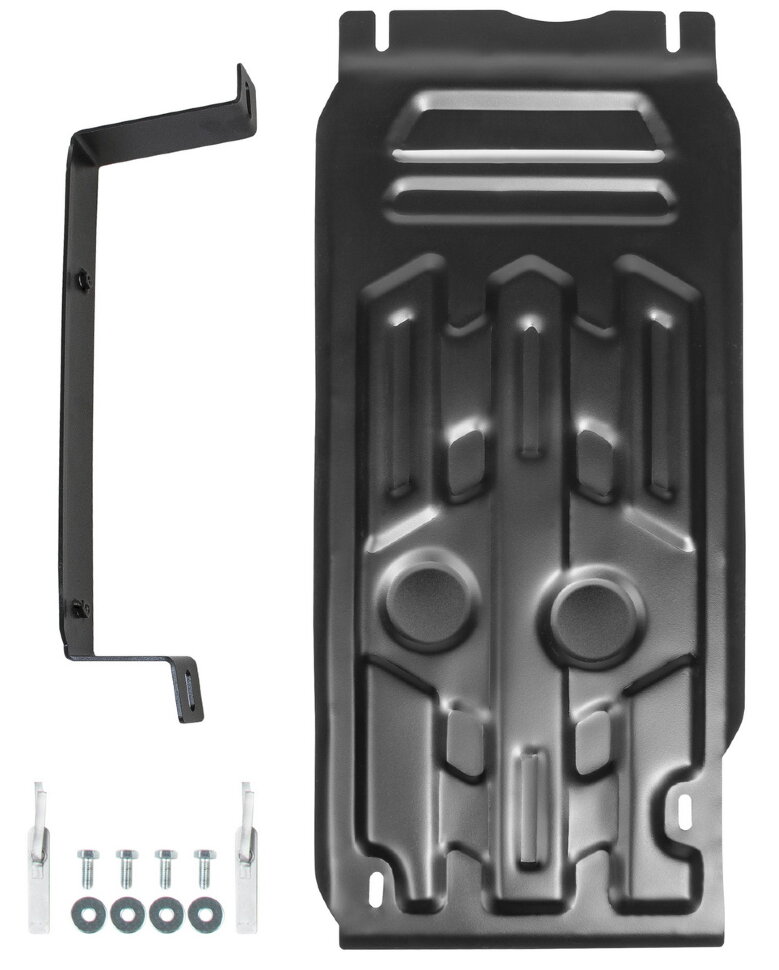 Защита КПП и РК АвтоБроня для BMW X6 E71, F16 (xDrive50i) 2008-2020, штампованная, сталь 1.8 мм, с крепежом, 111.00505.1