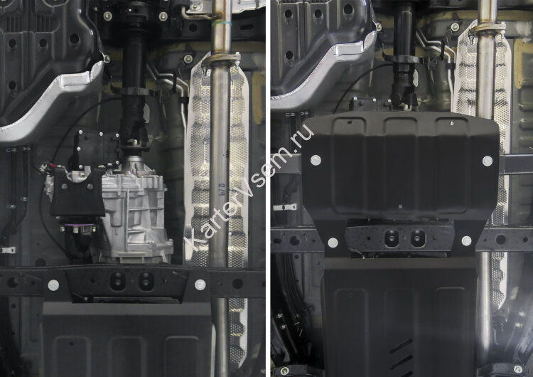 Защита РК АвтоБроня для Toyota Fortuner II 4WD 2017-2020 2020-н.в., штампованная, сталь 1.8 мм, с крепежом, 111.05770.1
