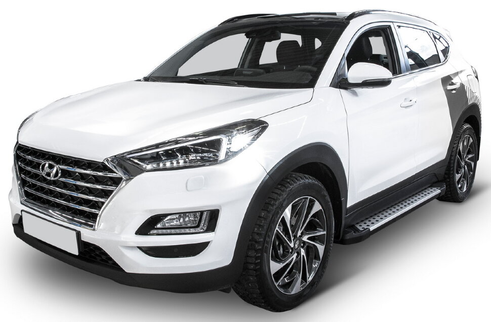 Пороги площадки (подножки) "Bmw-Style круг" Rival для Kia Sportage IV 2016-2022, 173 см, 2 шт., алюминий, D173AL.2309.2 купить недорого