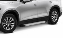 Пороги площадки (подножки) "Silver" Rival для Mazda CX-9 II 2016-н.в., 193 см, 2 шт., алюминий, F193AL.3803.2 с инструкцией и сертификатом