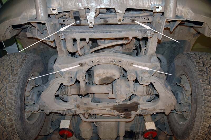 Защита картера и рулевых тяг Toyota Land Cruiser 90 двигатель 3,0 TD; 3,0 D-4D; 3,4i АТ  (1996-2001)  арт: 24.0867