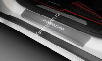 Накладки на пороги Rival для Porsche Cayenne III 2017-н.в., нерж. сталь, с надписью, 4 шт., NP.4601.3 с доставкой по всей России