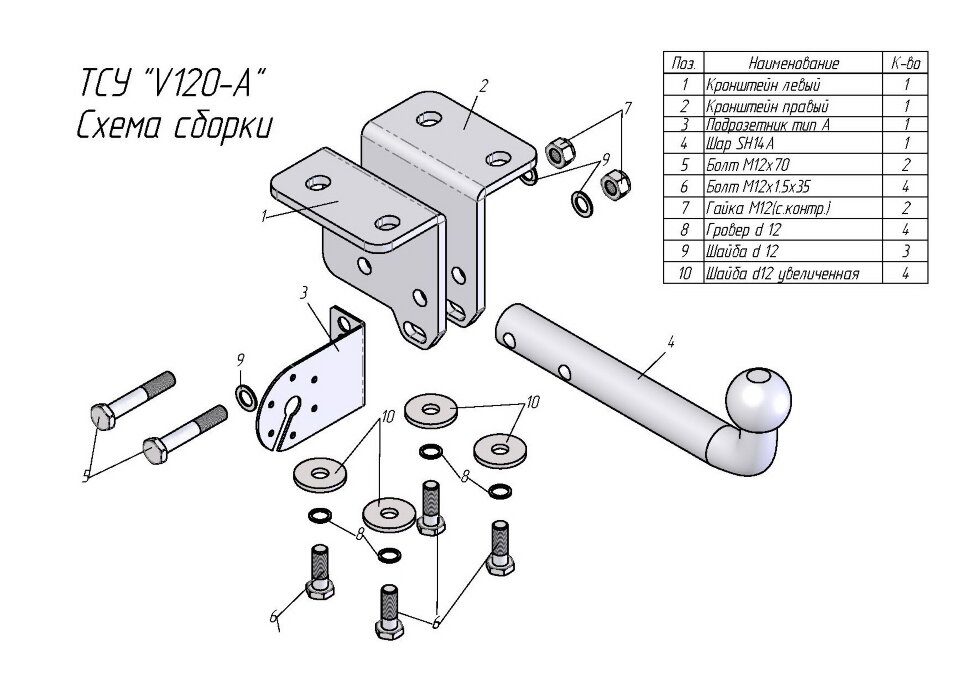 Фаркоп Volkswagen Amarok (2010-н.в.)
