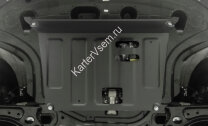 Защита картера и КПП AutoMax для Kia Seltos FWD 2020-н.в., сталь 1.5 мм, с крепежом, штампованная, AM.2850.1