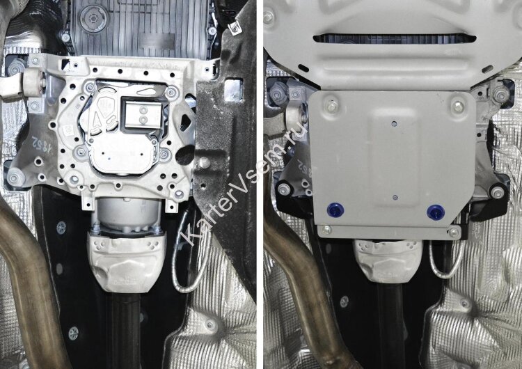Защита РК Rival для Audi Q7 II 2015-2020 (устанавл-ся совместно с 333.0330.1), штампованная, алюминий 3 мм, с крепежом, 333.0349.1