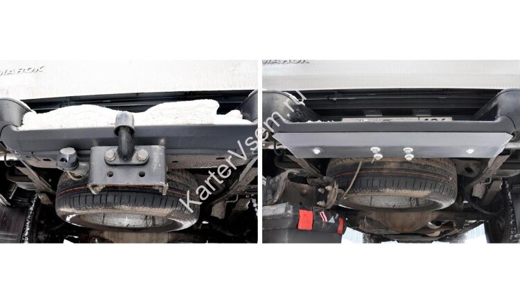 Защита заднего бампера Rival для Volkswagen Amarok 2010-2019, алюминий 4 мм, с крепежом, 333.5841.1