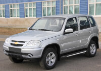 Пороги на автомобиль "Premium" Rival для Chevrolet Niva 2002-2020, 160 см, 2 шт., алюминий, A160ALP.1001.2