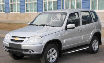 Пороги на автомобиль "Premium" Rival для Chevrolet Niva 2002-2020, 160 см, 2 шт., алюминий, A160ALP.1001.2