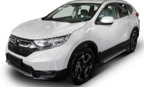 Пороги на автомобиль "Bmw-Style круг" Rival для Honda CR-V V 2017-н.в., 173 см, 2 шт., алюминий, D173AL.2103.1