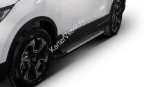 Пороги на автомобиль "Bmw-Style круг" Rival для Honda CR-V V 2017-н.в., 173 см, 2 шт., алюминий, D173AL.2103.1