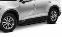 Пороги площадки (подножки) "Black" Rival для Mazda CX-9 II 2016-н.в., 193 см, 2 шт., алюминий, F193ALB.3803.2 с доставкой по всей России