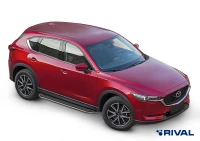 Пороги на автомобиль (подножки) "Premium" Rival для Mazda CX-5 II 2017-н.в., 173 см, 2 шт., алюминий, A173ALP.3802.1
