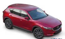 Пороги на автомобиль (подножки) "Premium" Rival для Mazda CX-5 II 2017-н.в., 173 см, 2 шт., алюминий, A173ALP.3802.1