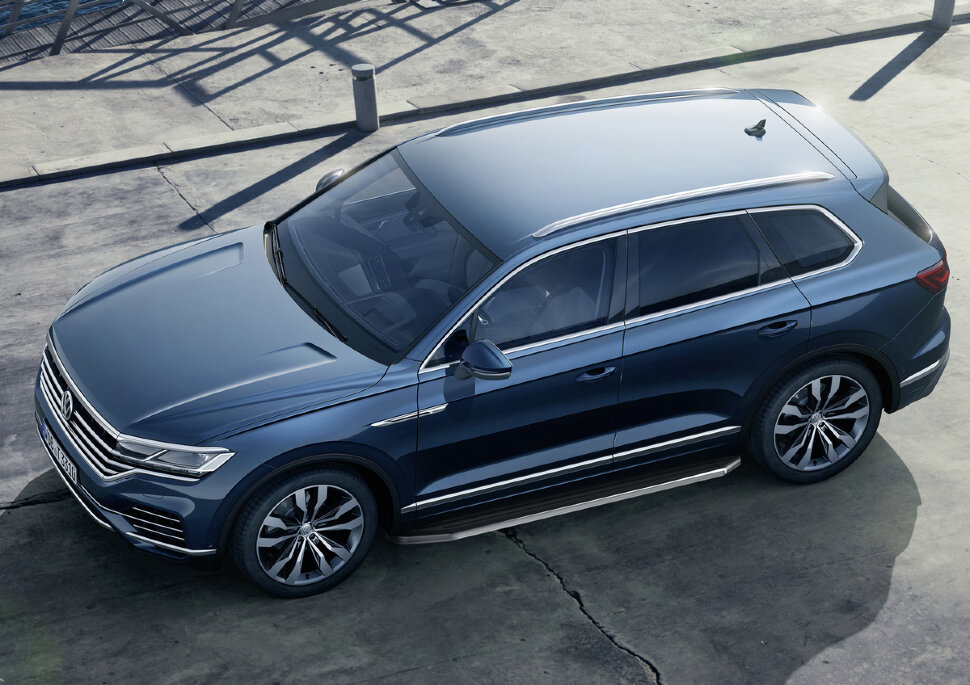 Пороги площадки (подножки) "Premium" Rival для Volkswagen Touareg III 2018-н.в., 193 см, 2 шт., алюминий, A193ALP.5806.1 купить недорого